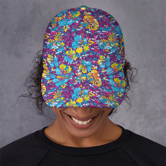 Colorful Aloha Camouflage Flower Print Baseball Cap