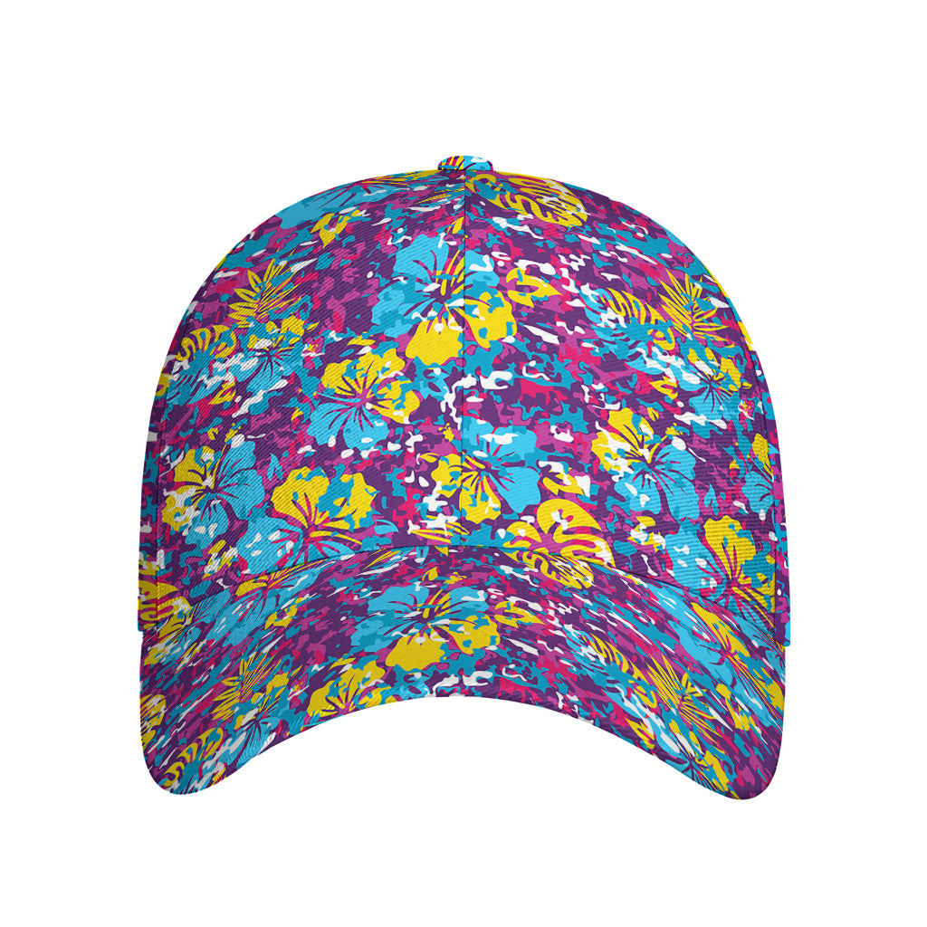 Colorful Aloha Camouflage Flower Print Baseball Cap