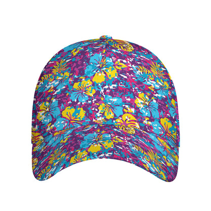 Colorful Aloha Camouflage Flower Print Baseball Cap