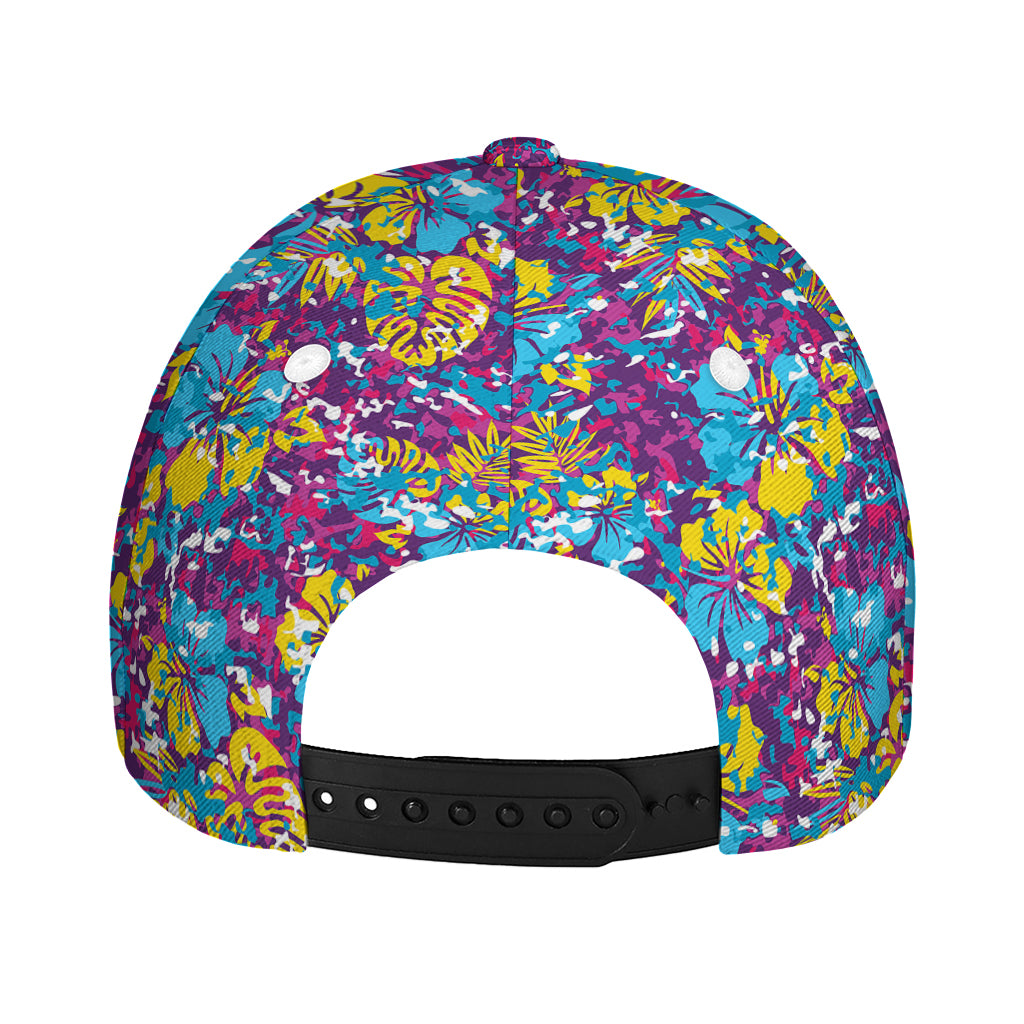 Colorful Aloha Camouflage Flower Print Baseball Cap