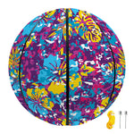 Colorful Aloha Camouflage Flower Print Basketball