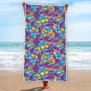 Colorful Aloha Camouflage Flower Print Beach Towel