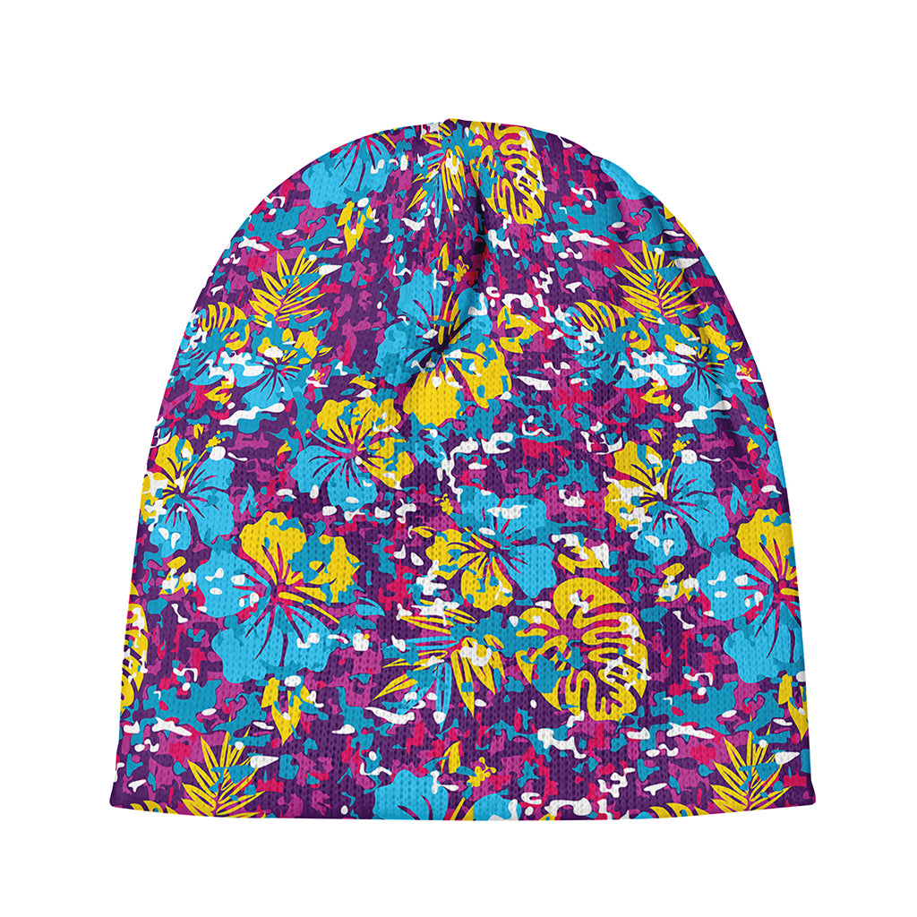Colorful Aloha Camouflage Flower Print Beanie