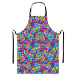 Colorful Aloha Camouflage Flower Print Bib Apron With Pocket