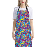 Colorful Aloha Camouflage Flower Print Bib Apron With Pocket