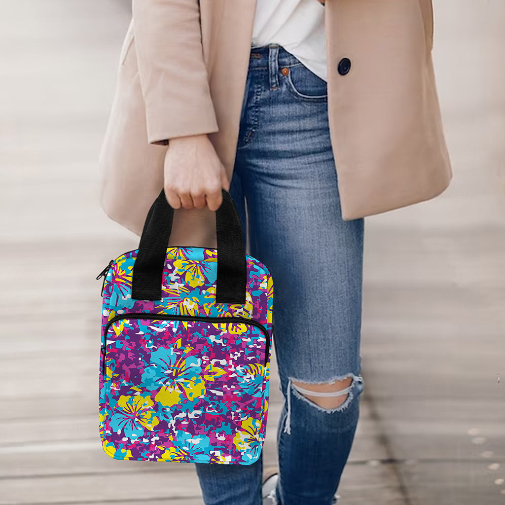 Colorful Aloha Camouflage Flower Print Bible Tote Bag