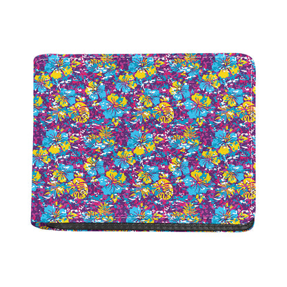 Colorful Aloha Camouflage Flower Print Bifold Wallet