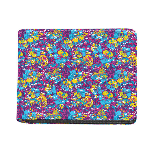 Colorful Aloha Camouflage Flower Print Bifold Wallet