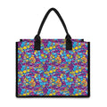 Colorful Aloha Camouflage Flower Print Canvas Tote Bag