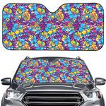 Colorful Aloha Camouflage Flower Print Car Windshield Sun Shade