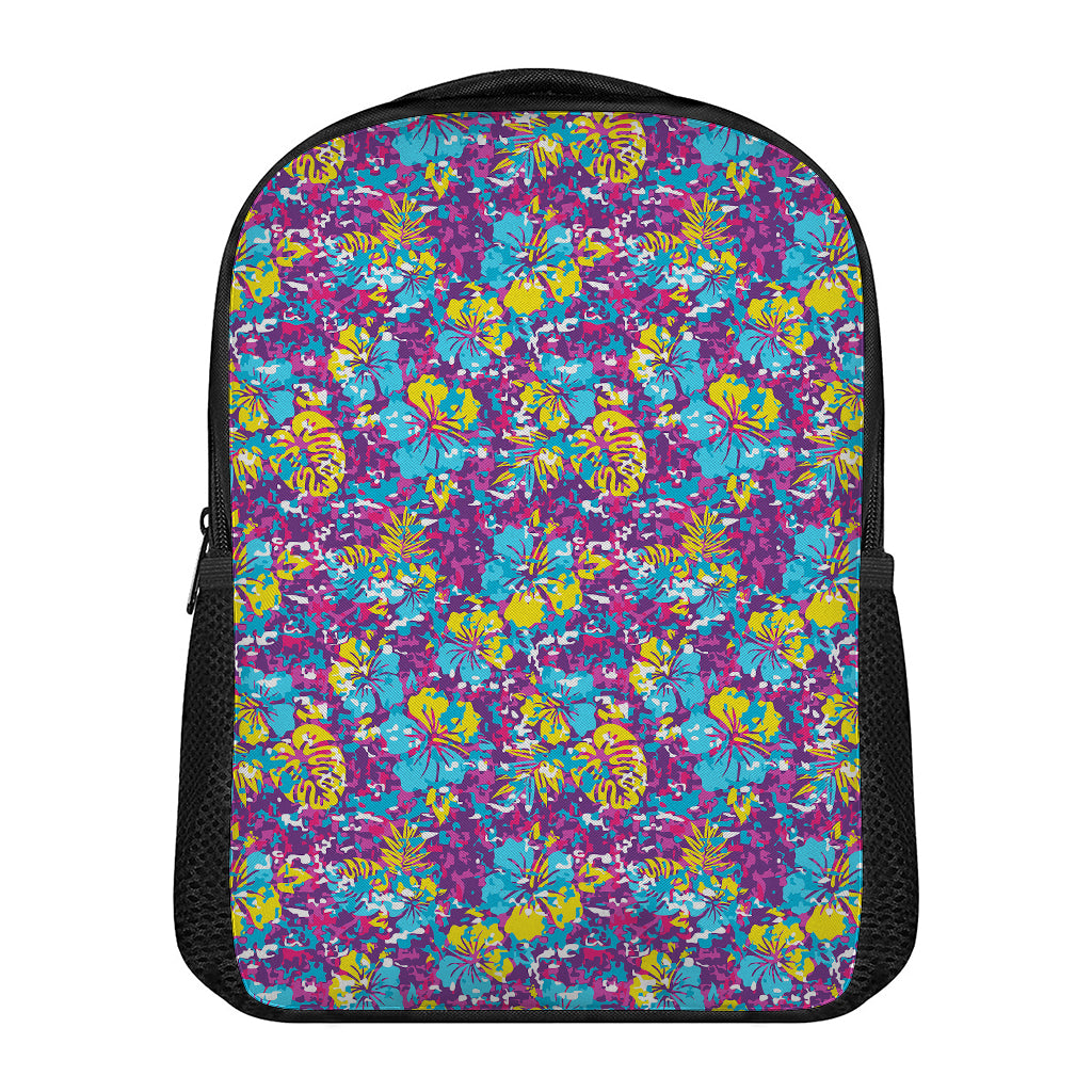 Colorful Aloha Camouflage Flower Print Casual Backpack