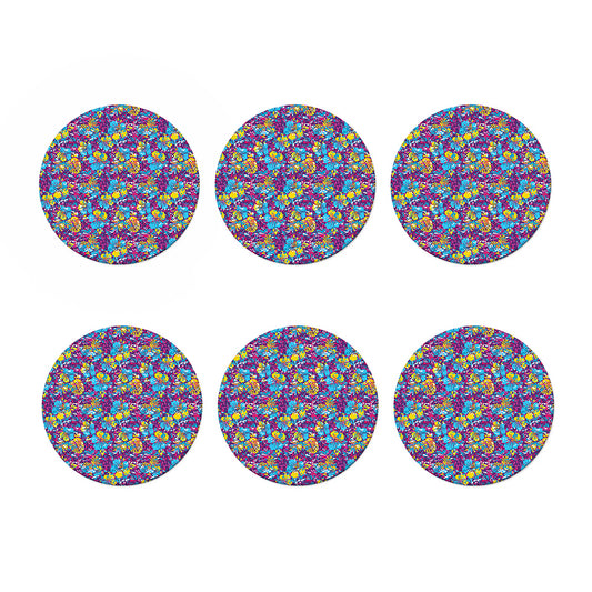 Colorful Aloha Camouflage Flower Print Coaster Set