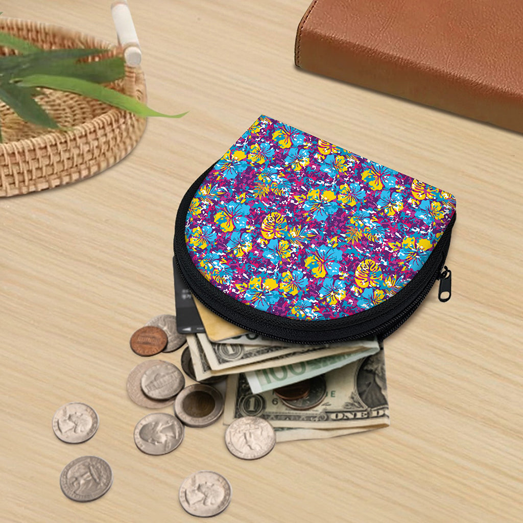 Colorful Aloha Camouflage Flower Print Coin Purse