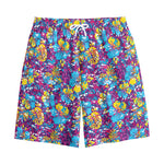 Colorful Aloha Camouflage Flower Print Cotton Shorts