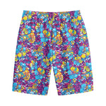 Colorful Aloha Camouflage Flower Print Cotton Shorts