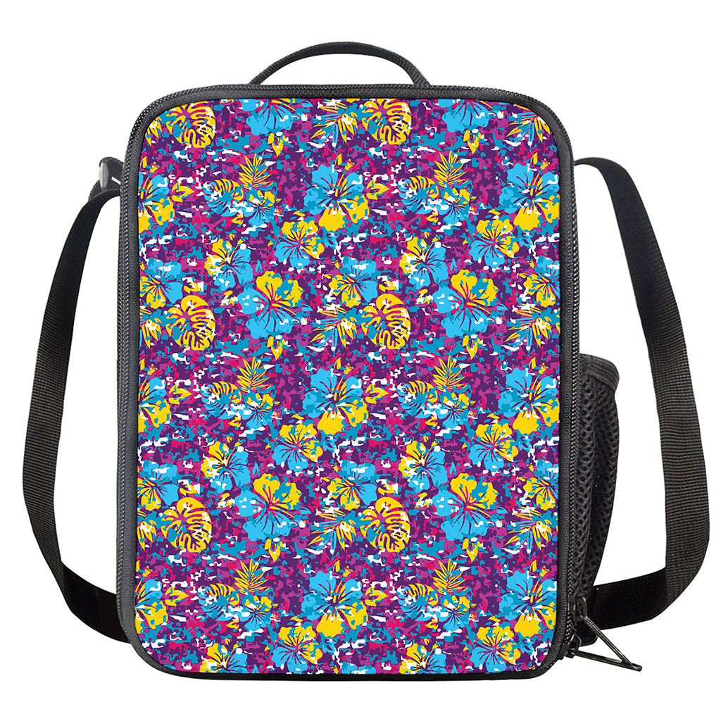 Colorful Aloha Camouflage Flower Print Crossbody Lunch Bag