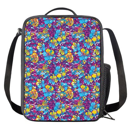 Colorful Aloha Camouflage Flower Print Crossbody Lunch Bag