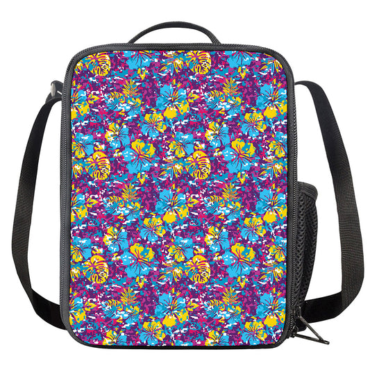 Colorful Aloha Camouflage Flower Print Crossbody Lunch Bag