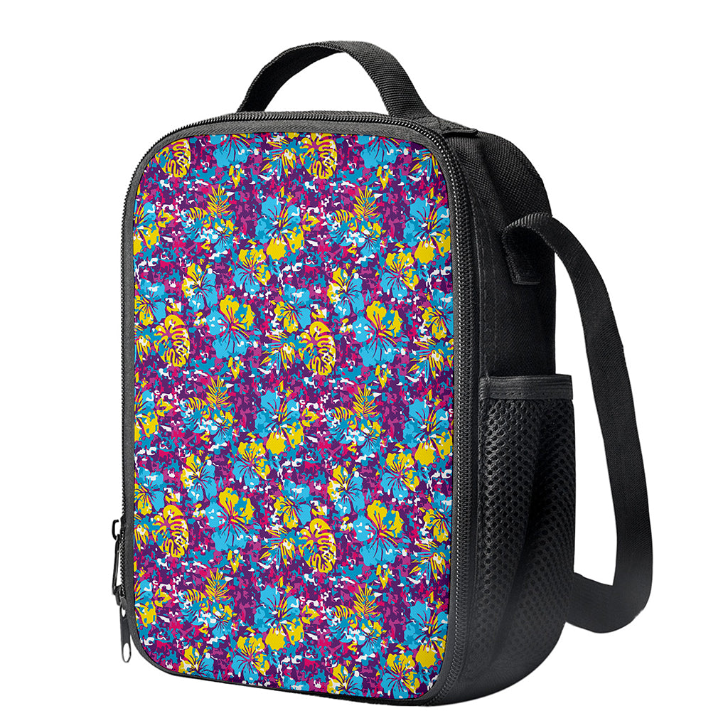 Colorful Aloha Camouflage Flower Print Crossbody Lunch Bag