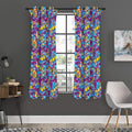 Colorful Aloha Camouflage Flower Print Grommet Curtain Panels
