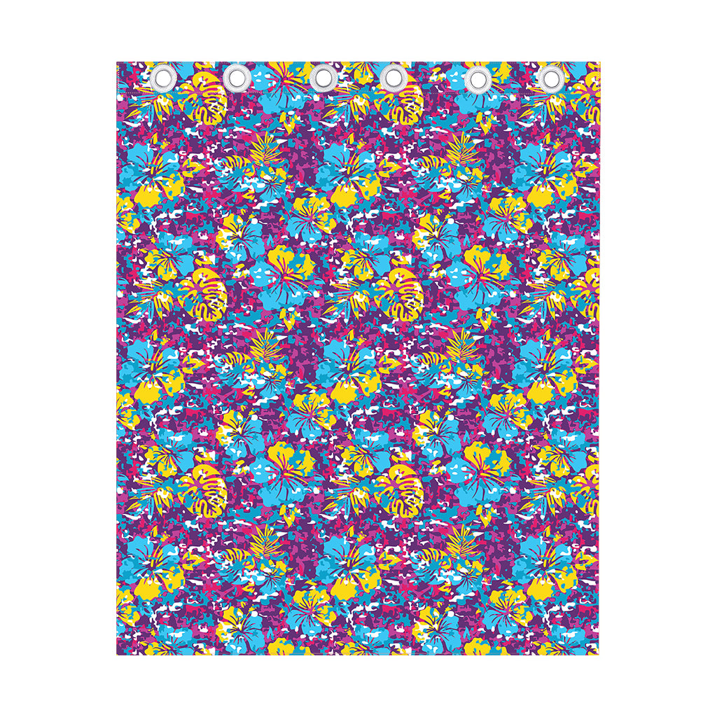 Colorful Aloha Camouflage Flower Print Curtain