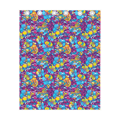 Colorful Aloha Camouflage Flower Print Curtain