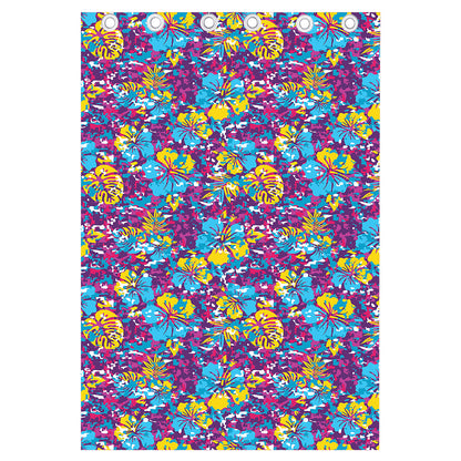 Colorful Aloha Camouflage Flower Print Curtain