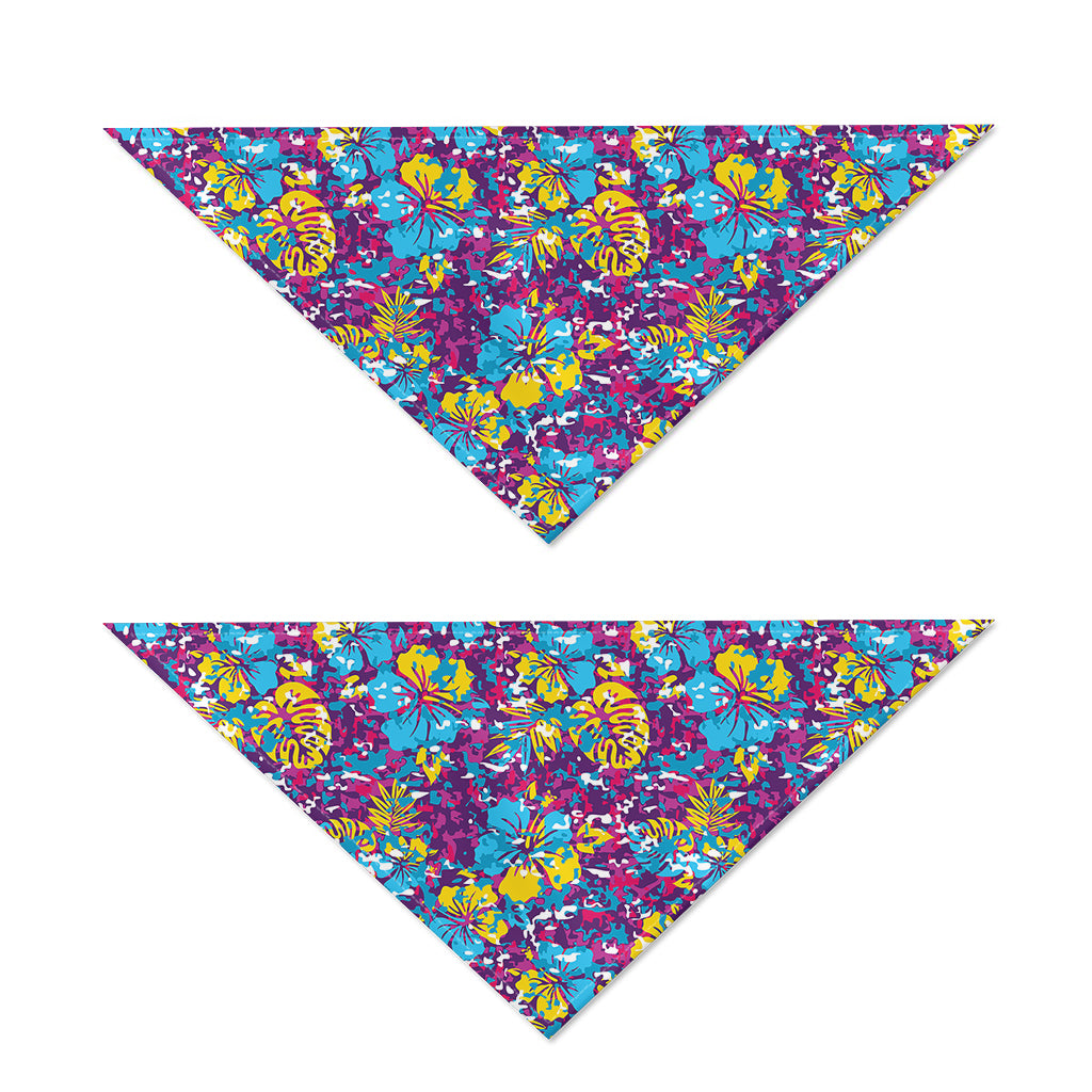 Colorful Aloha Camouflage Flower Print Dog Bandana
