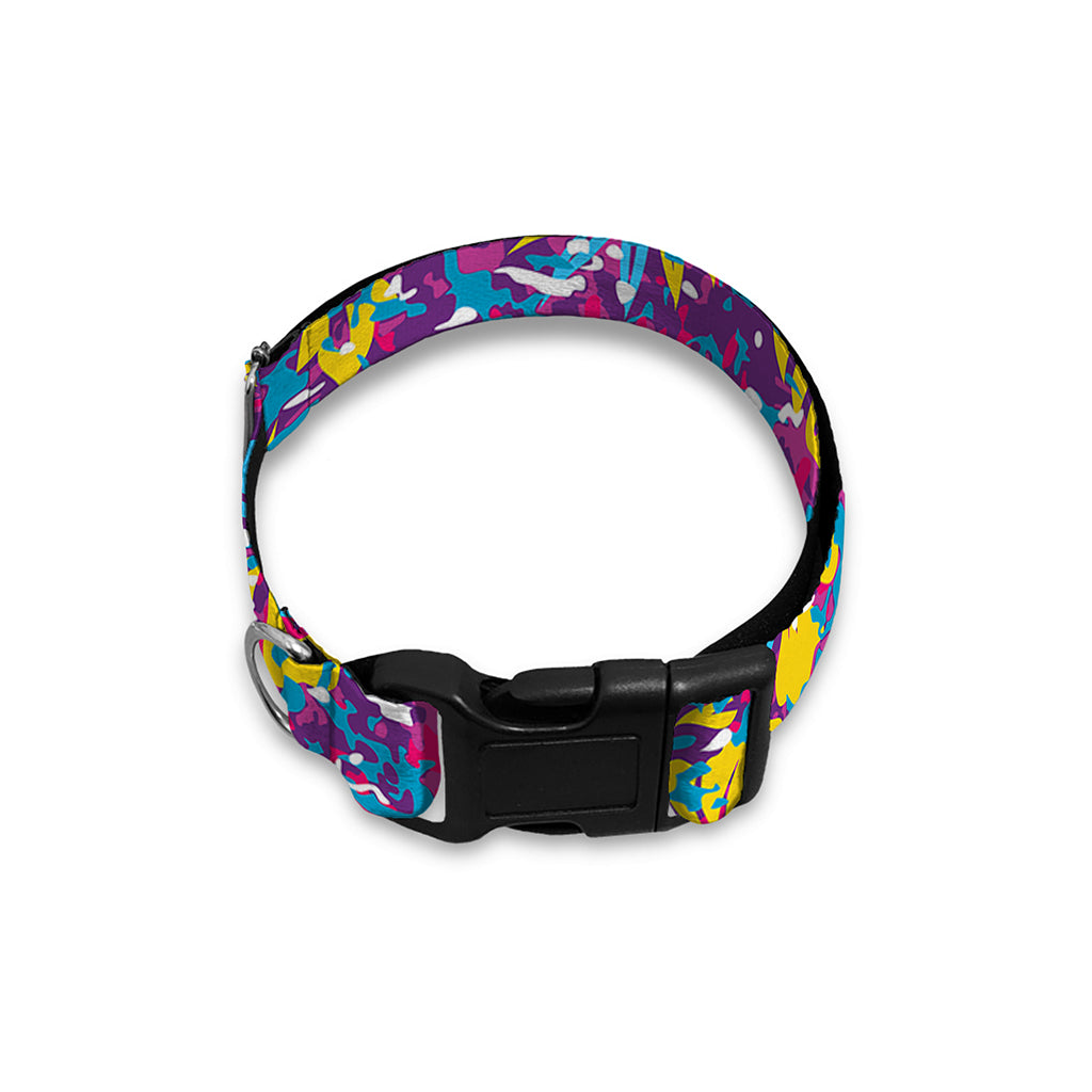 Colorful Aloha Camouflage Flower Print Dog Collar