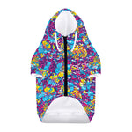 Colorful Aloha Camouflage Flower Print Dog Zip Up Hoodie