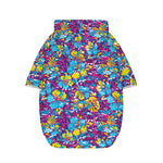 Colorful Aloha Camouflage Flower Print Dog Zip Up Hoodie