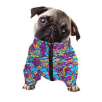 Colorful Aloha Camouflage Flower Print Dog Zip Up Jacket