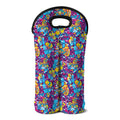 Colorful Aloha Camouflage Flower Print Double Neoprene Wine Tote