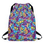 Colorful Aloha Camouflage Flower Print Drawstring Backpack