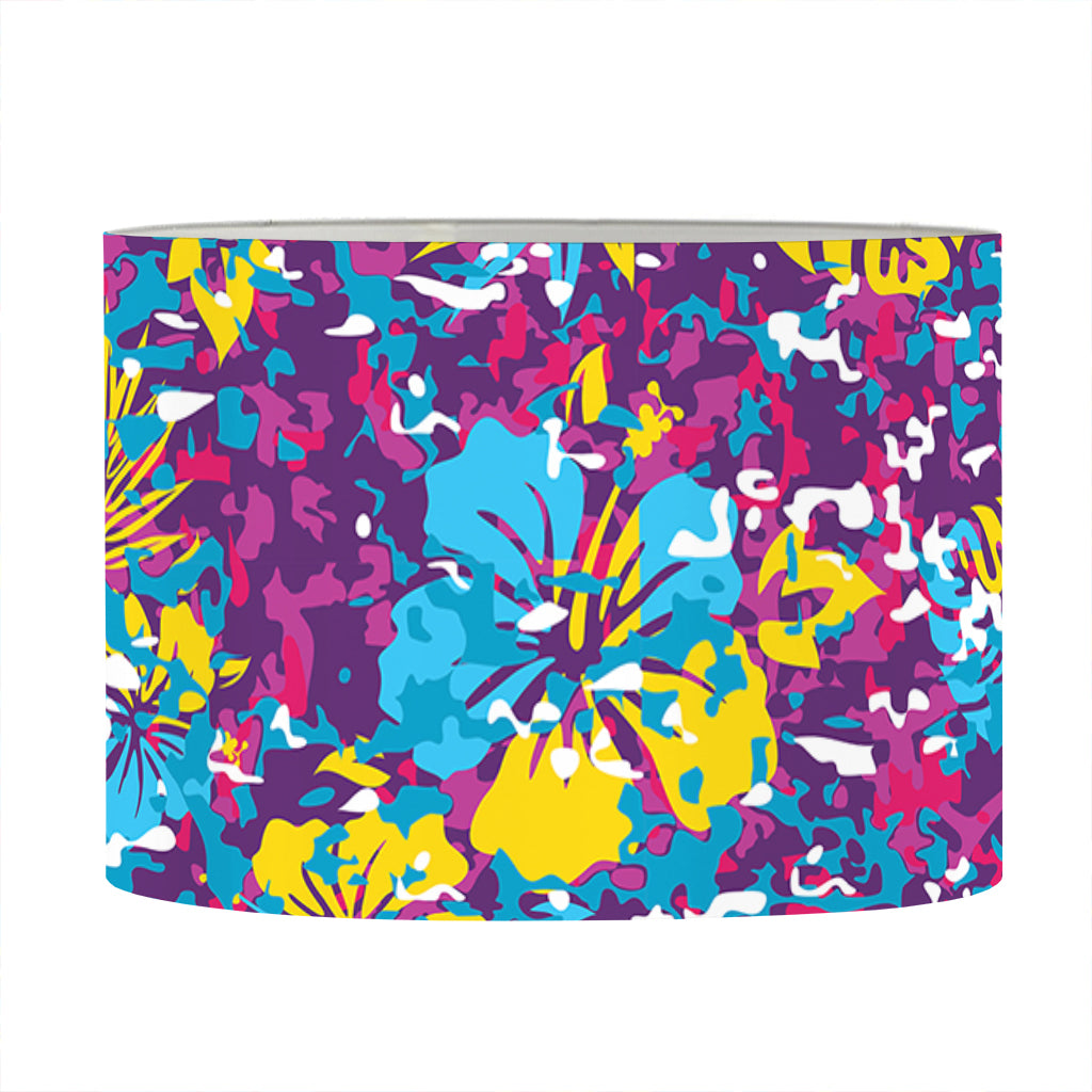 Colorful Aloha Camouflage Flower Print Drum Lamp Shade