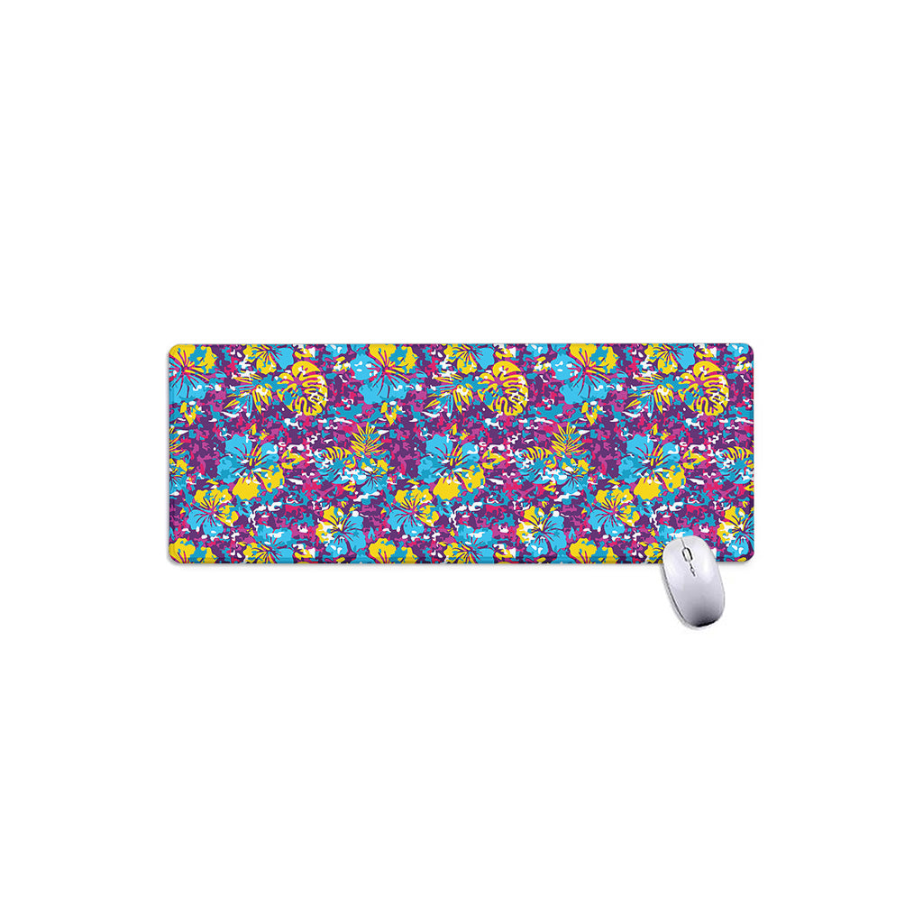 Colorful Aloha Camouflage Flower Print Extended Mouse Pad