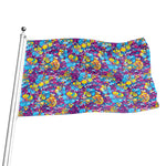 Colorful Aloha Camouflage Flower Print Flag