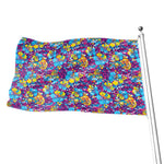 Colorful Aloha Camouflage Flower Print Flag