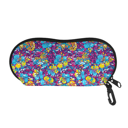 Colorful Aloha Camouflage Flower Print Glasses Case