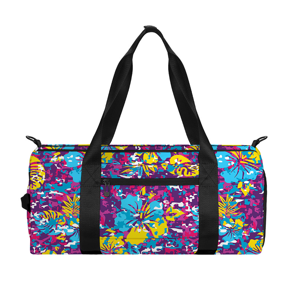 Colorful Aloha Camouflage Flower Print Gym Bag