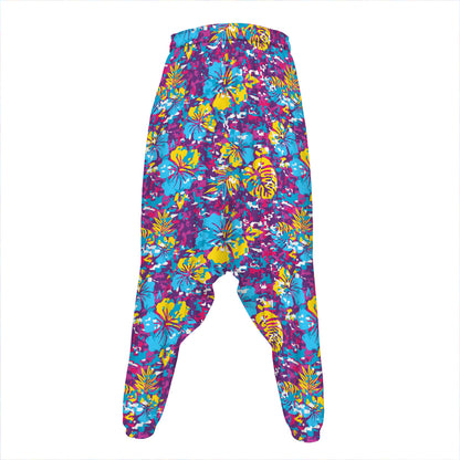 Colorful Aloha Camouflage Flower Print Hammer Pants