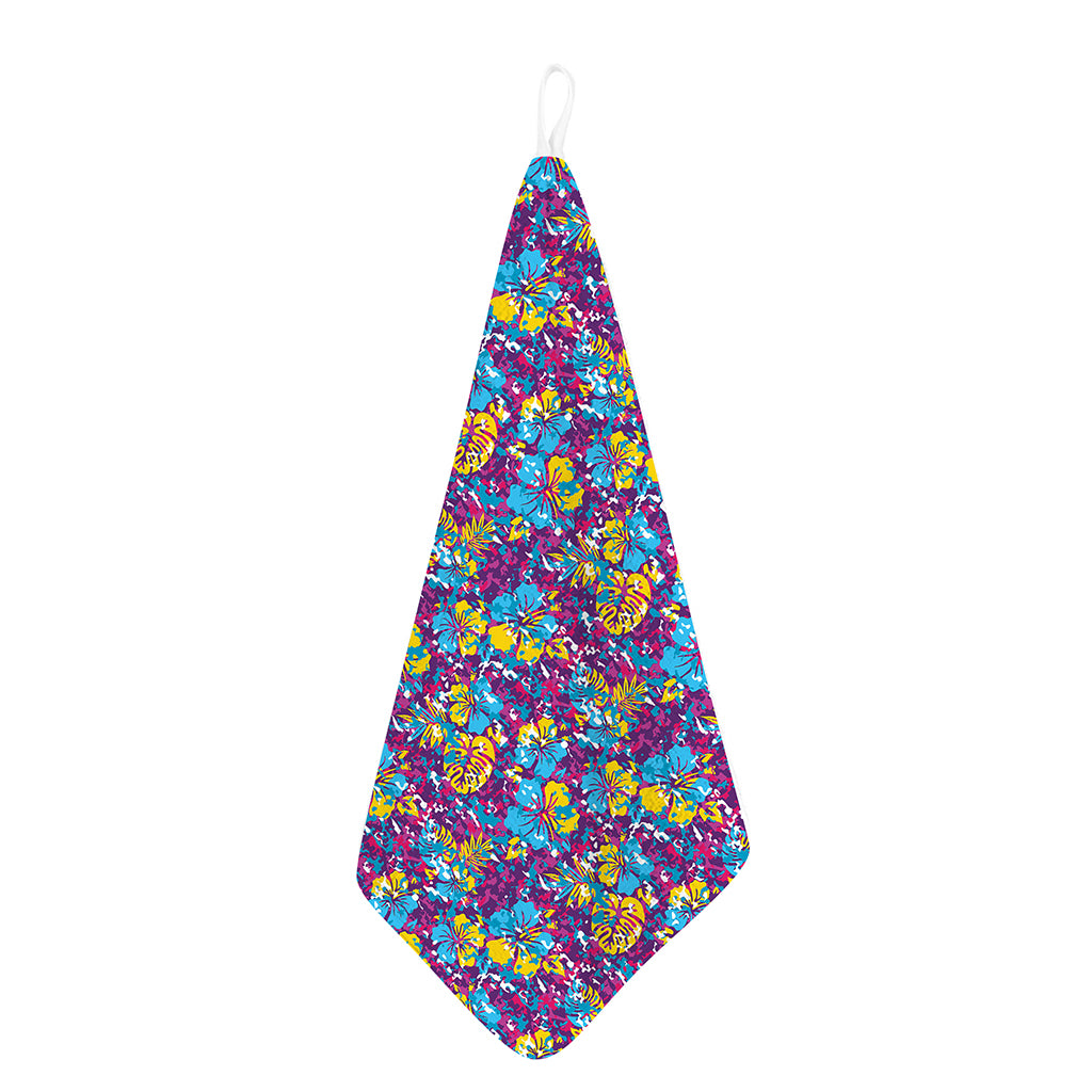 Colorful Aloha Camouflage Flower Print Hand Towel