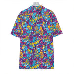Colorful Aloha Camouflage Flower Print Hawaiian Shirt