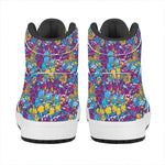 Colorful Aloha Camouflage Flower Print High Top Leather Sneakers