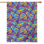 Colorful Aloha Camouflage Flower Print House Flag