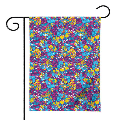 Colorful Aloha Camouflage Flower Print House Flag