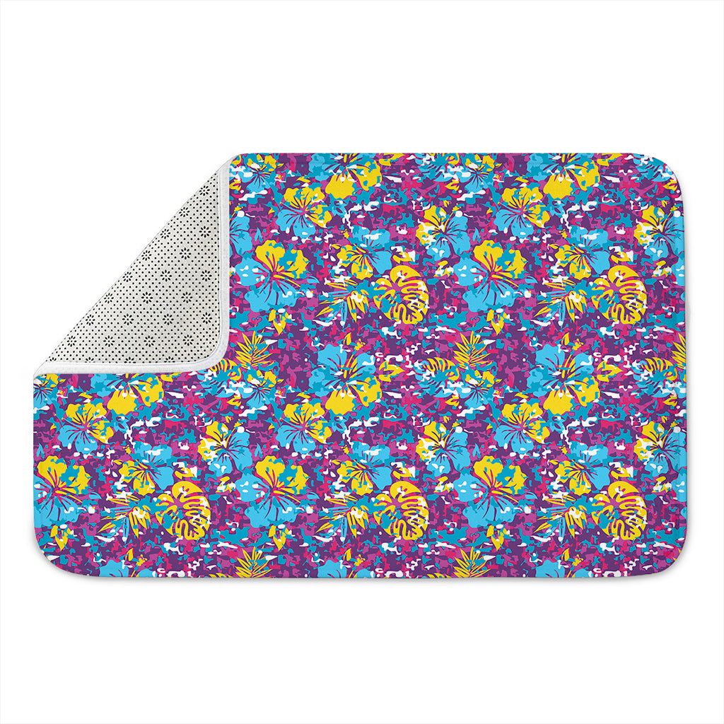 Colorful Aloha Camouflage Flower Print Indoor Door Mat