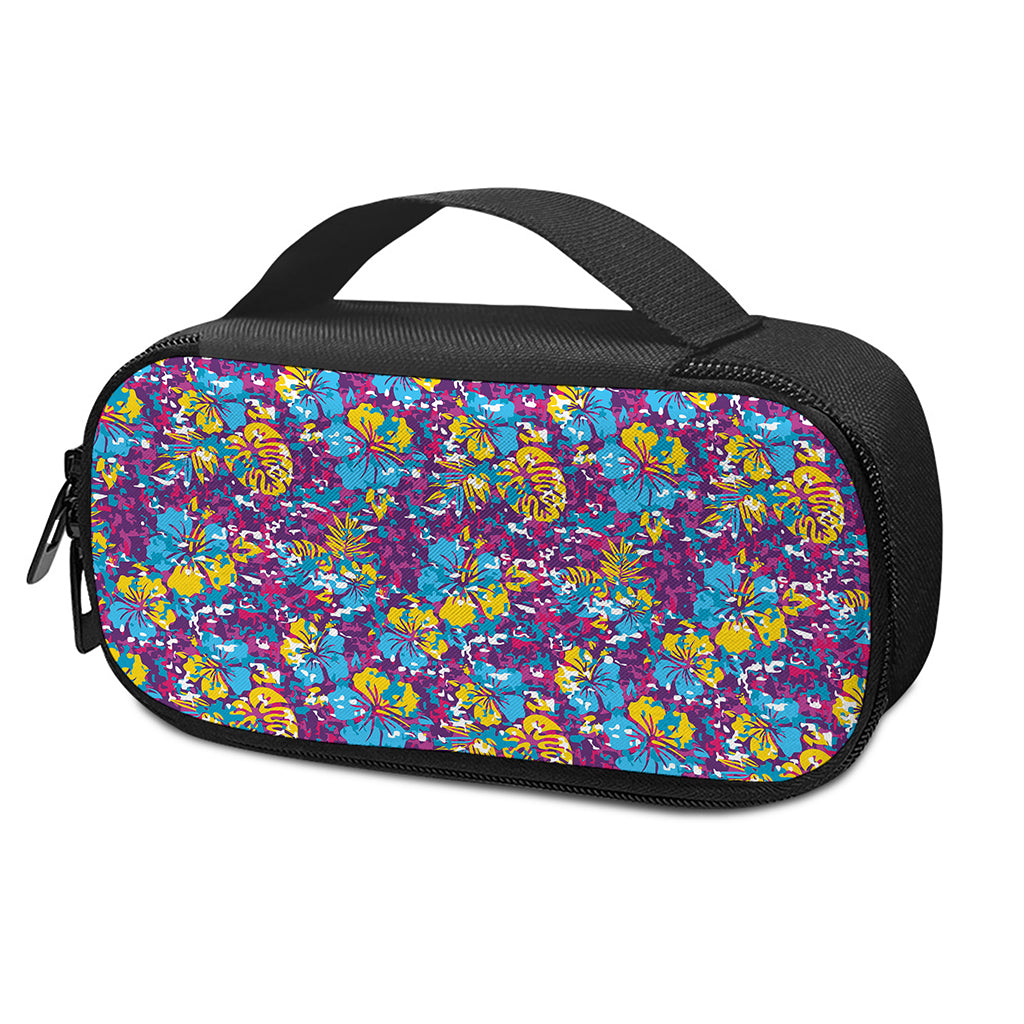Colorful Aloha Camouflage Flower Print Insulin Cooler Travel Case
