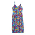 Colorful Aloha Camouflage Flower Print Jersey Midi Cami Dress