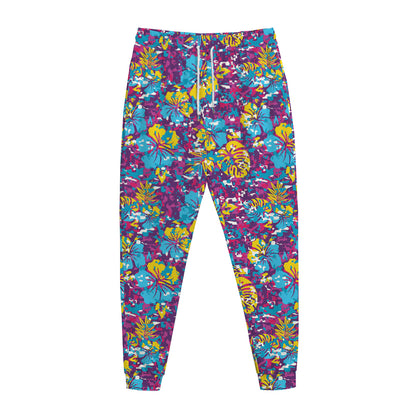 Colorful Aloha Camouflage Flower Print Jogger Pants